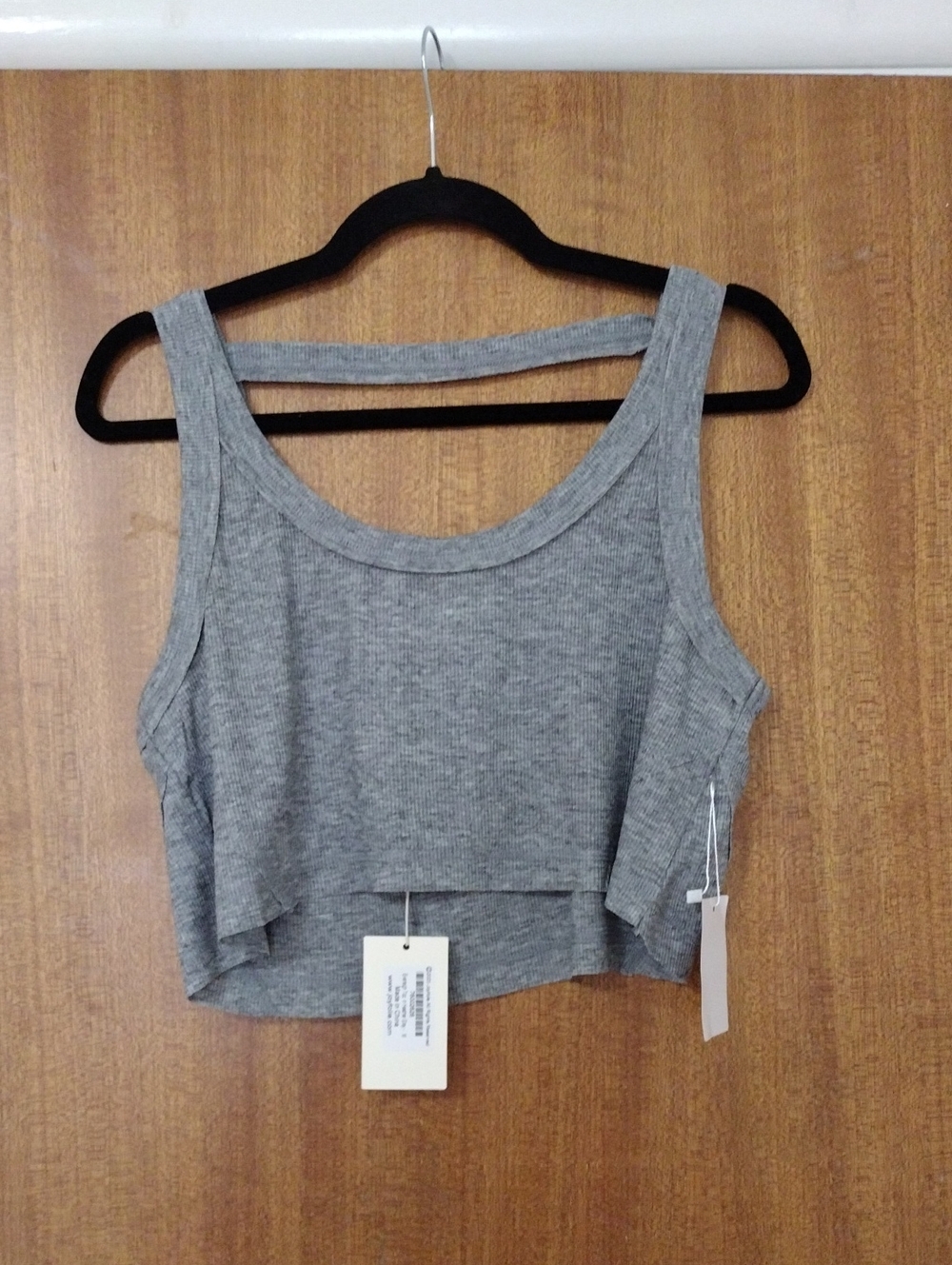 NWT -Grey Ribbed Crop Top